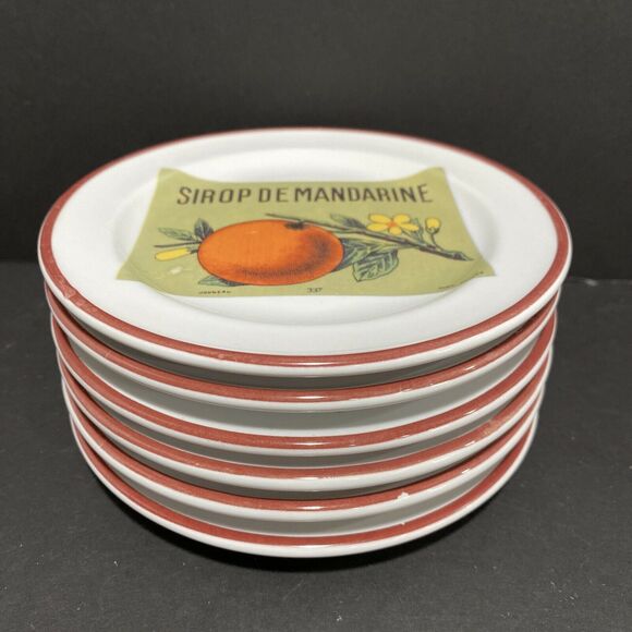 Williams Sonoma Roseanna Canape Plates (6) Fruit Design Tidbit Appetizer Display - Picture 7 of 7